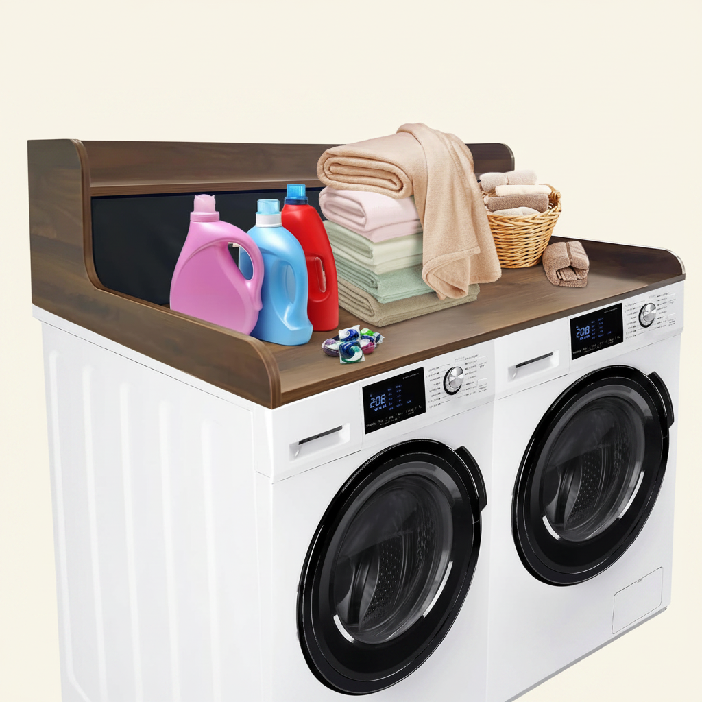 LIND Washer & Dryer Countertop with drawers, walnut, product view
