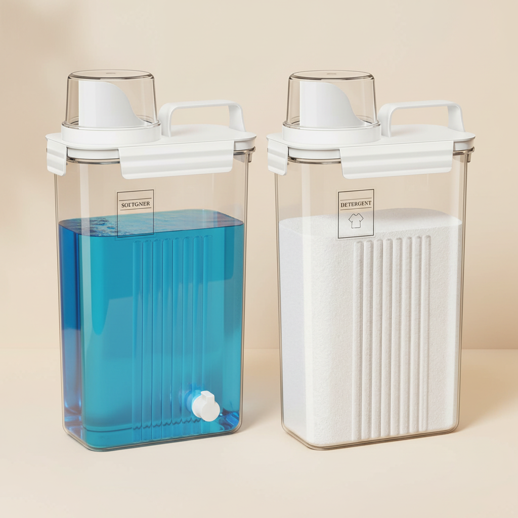 LIND 94oz refillable laundry detergent dispensers, set of two