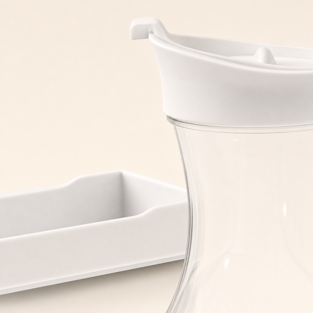 LIND Pure Pour detergent dispenser set of 2 for a calm laundry room setup.