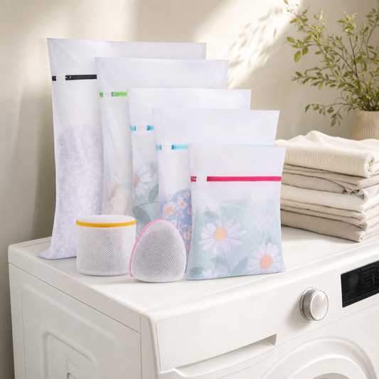 LIND Delicates Set lifestyle image for a calm laundry room setup.