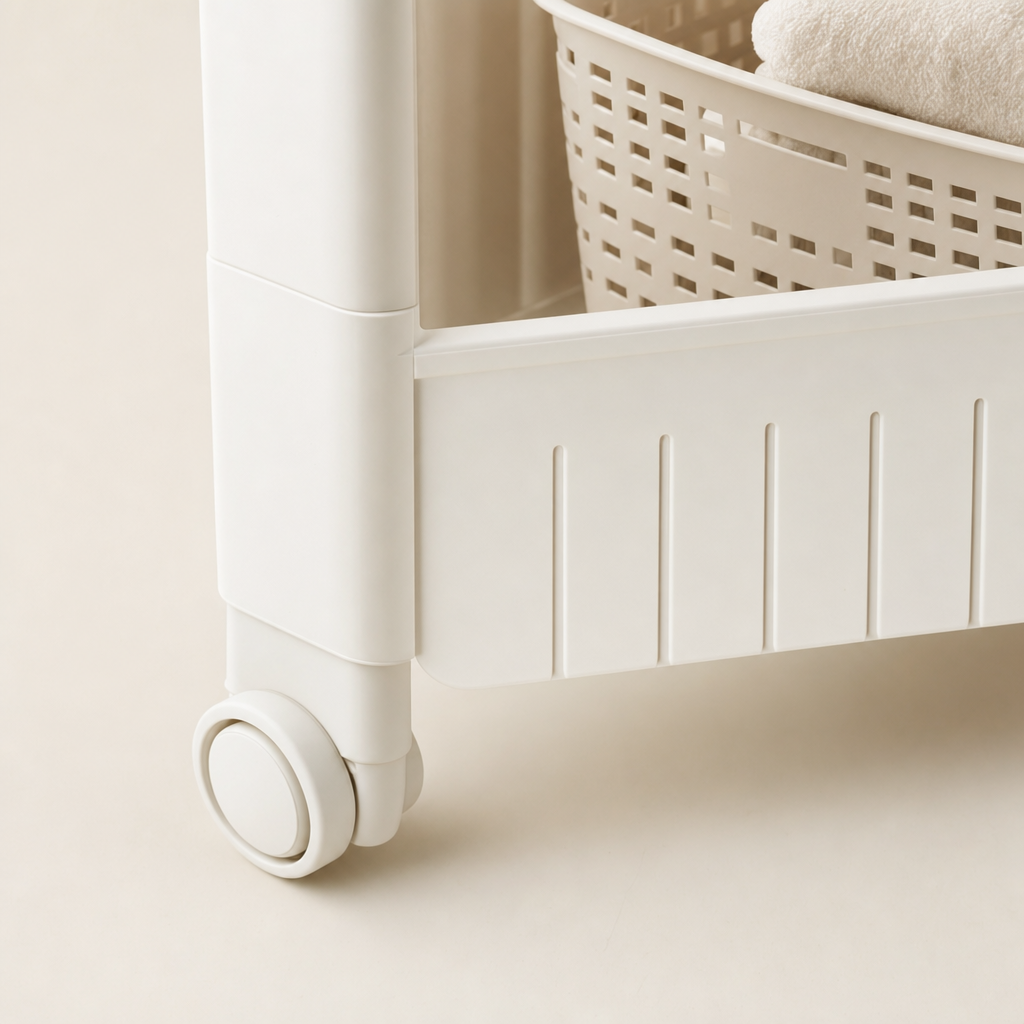 Slim 3-Tier Rolling Storage Cart – Bathroom & Laundry Organiser