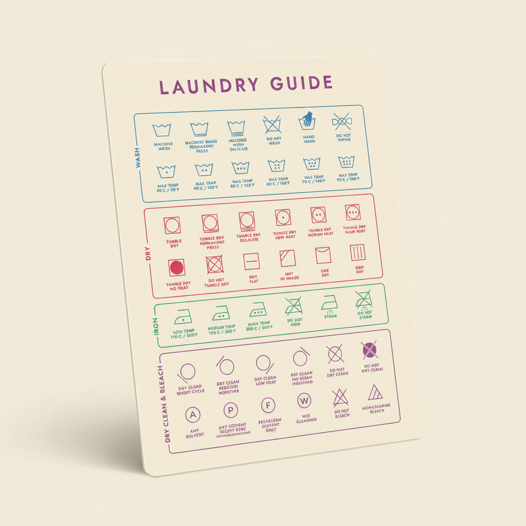 LIND Laundry Symbols Guide Magnet, product view