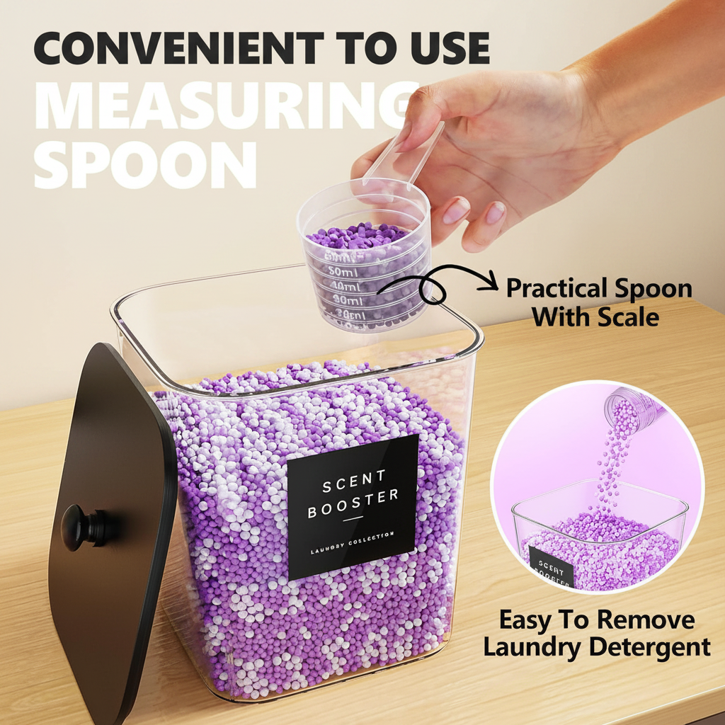LIND Laundry Pod Jars, measuring spoon detail
