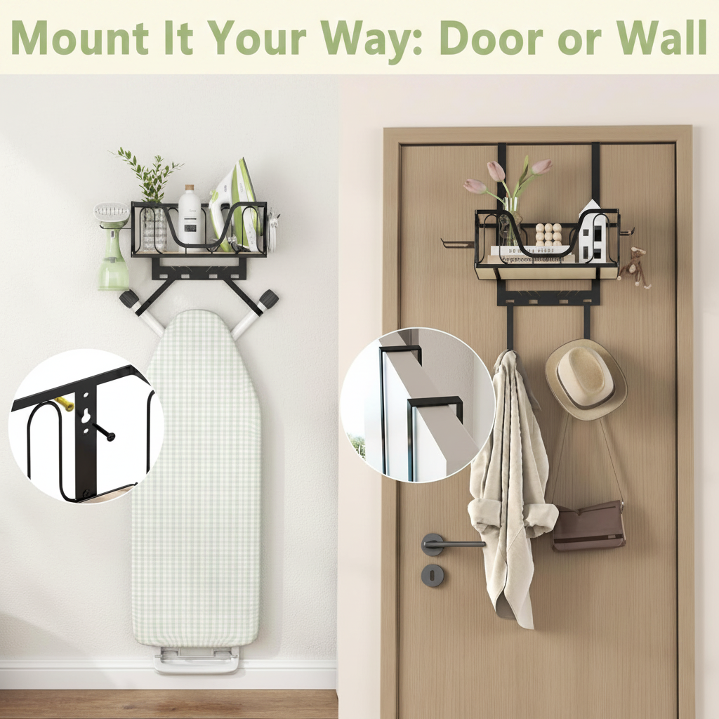 LIND Ironing Board Wall & Door Holder, mounting detail