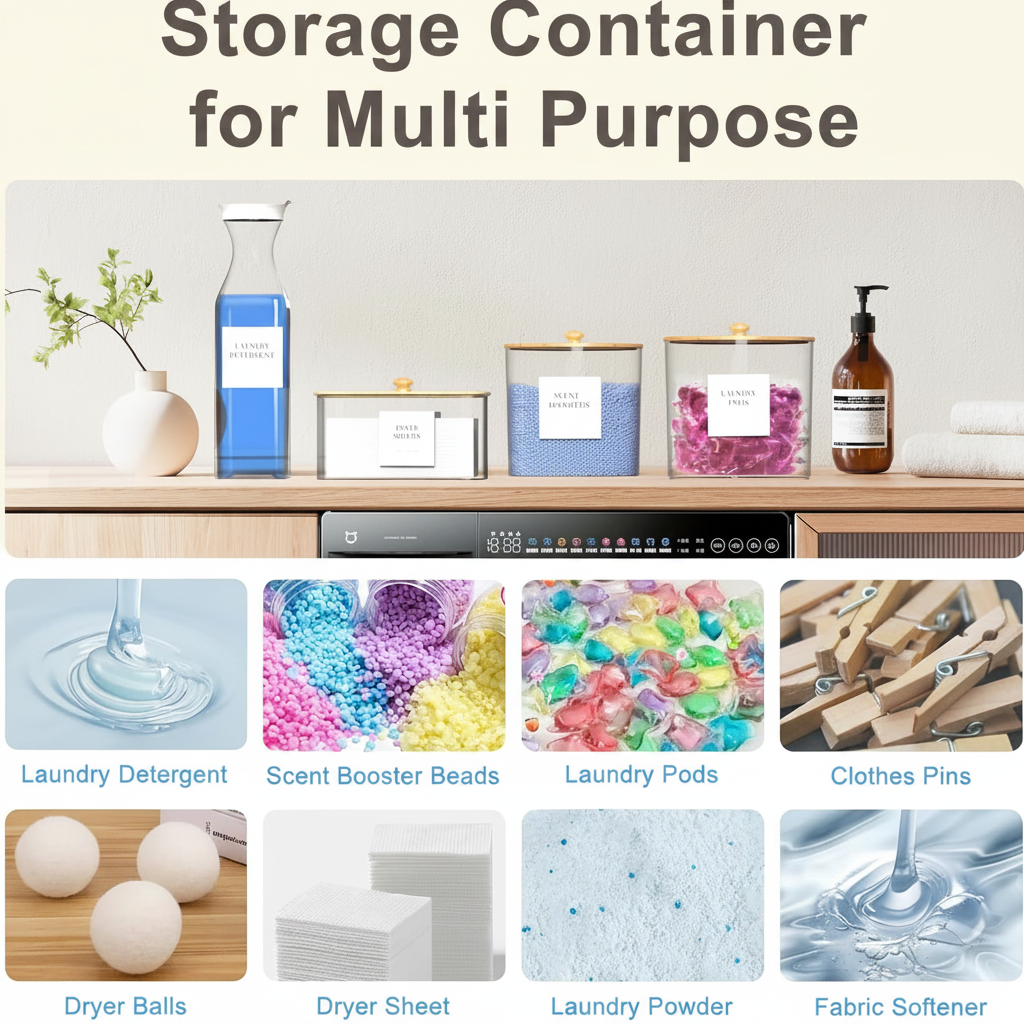 LIND Laundry Storage Jar & Dispenser Set, multi-purpose use
