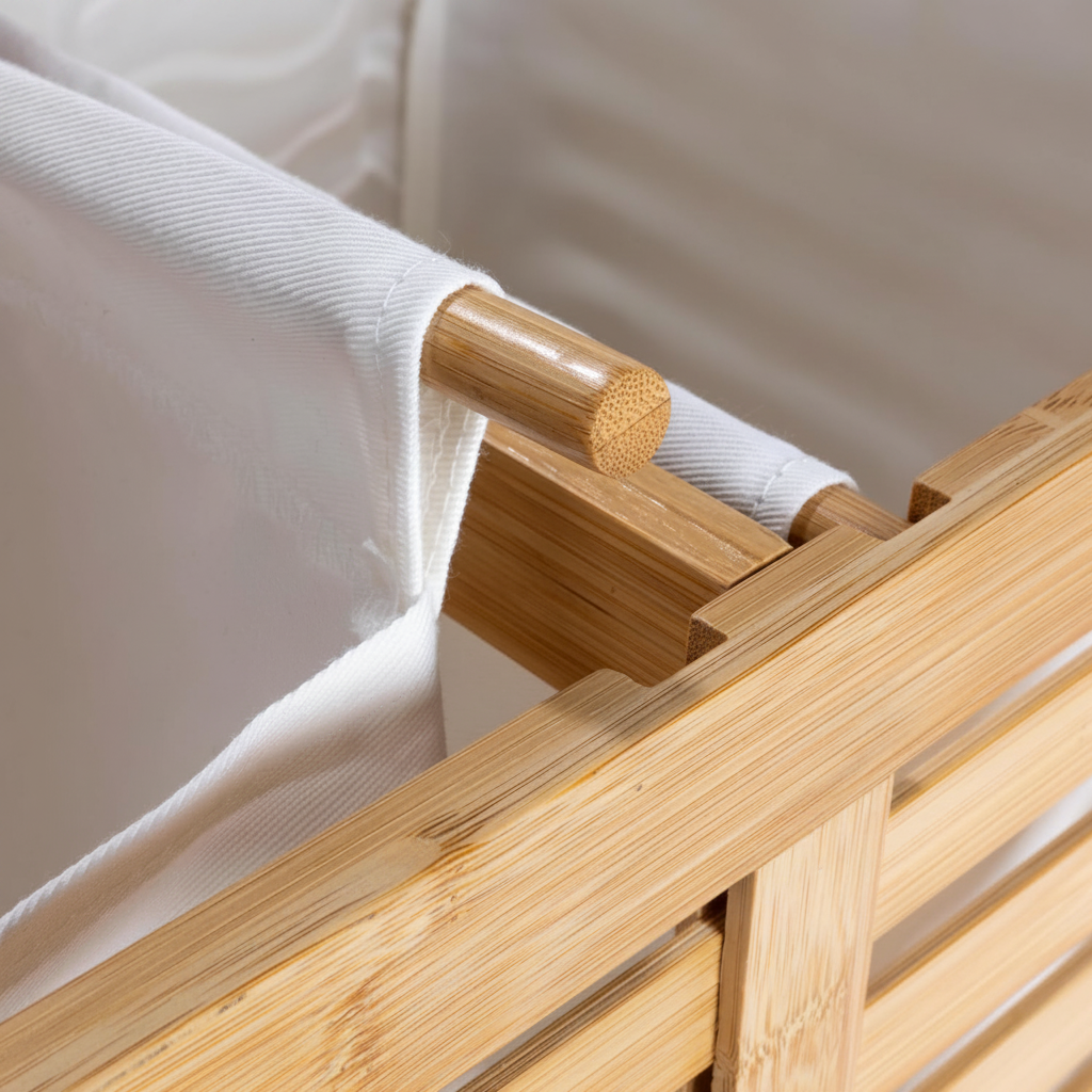 LIND Bamboo Double Laundry Sorter, peg detail