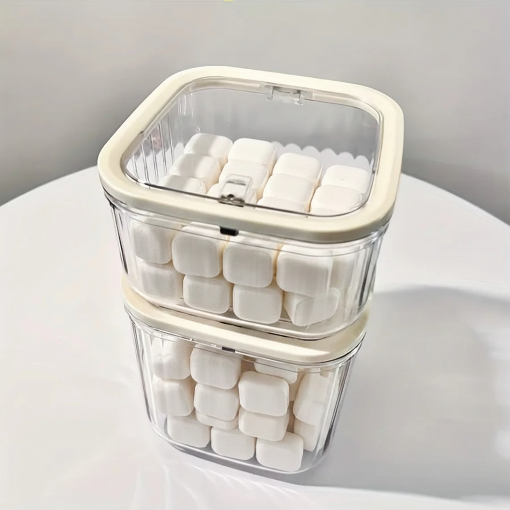 LIND Clear Laundry Pod & Powder Storage Container, stacked containers with pods